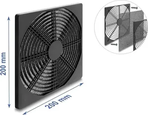 Delock Fan Grill with Dust Filter 200 x 200 mm Black