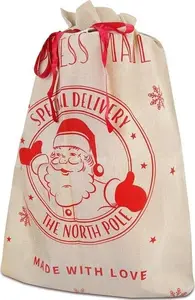 GoDan Santa Christmas Jute Sack Model 504847 with Holiday Design