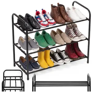 Shoe Rack Springos HA7582 Powder-Coated Steel Black Semi-Matte Finish