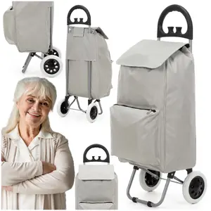 Springos Shopping Trolley HA7583 with 46 L Capacity, 30 kg Max Load, Thermal Front Pocket, and Waterproof Polyester Bag