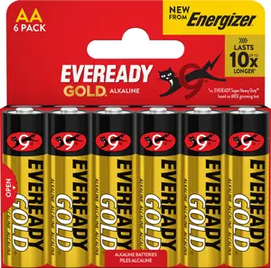 Щелочные батарейки Energizer Eveready Gold AA LR6, 6 штук