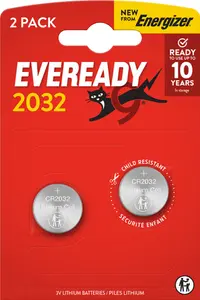 Литиевая батарейка Energizer Eveready Lithium CR2032 BP2 дисковая