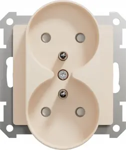 Schneider Electric Sedna Design SDD112275 Dubultā kontaktligzda ar zemējumu un aizsargvāciņiem bēša