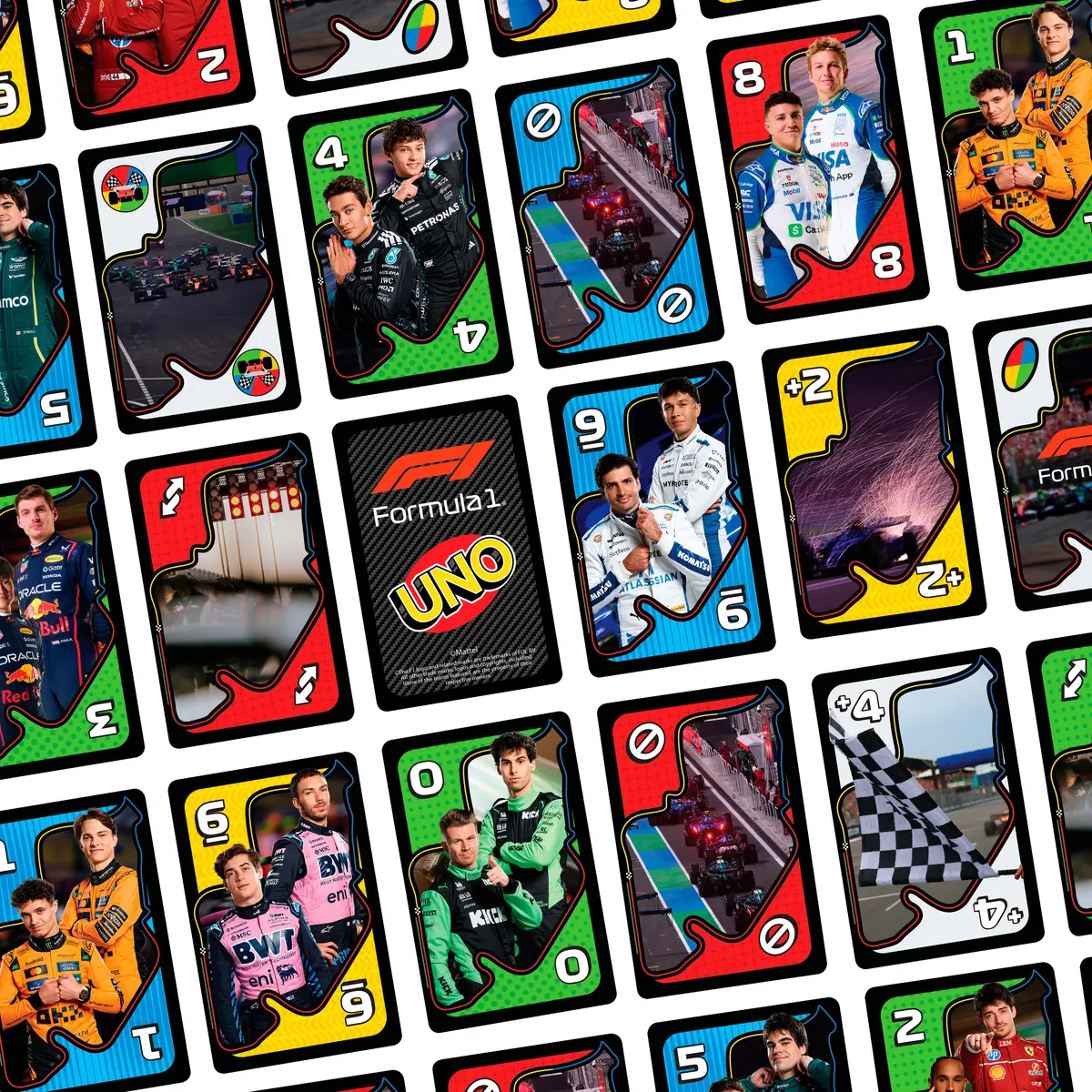 UNO F1 kāršu spēle no Mattel Photo 3