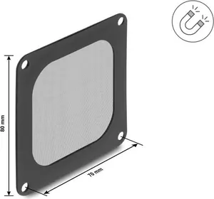 Delock Fan Grill with Magnetic Dust Filter for PC Case 80 x 80 mm Black