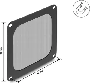 Delock Fan Grille with Magnetic Dust Filter for PC Case 92 x 92 mm Black
