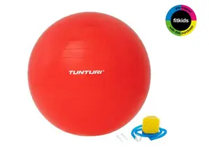 Tunturi Gymball 90cm Red Anti-Burst Fitness Ball for Core Strength and Pilates