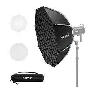 NEEWER 90 cm Oktagonālais Softbokss ar Bowens stiprinājumu ātrās fiksācijas dizainu šūnveida režģi un diviem difuzoriem fotostudijām