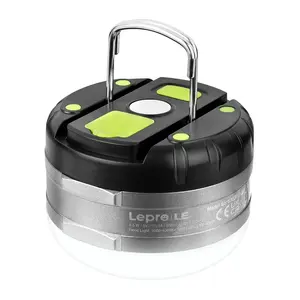 Camping Lamp Lepro 3300010 with 5 lighting modes, 410 lumens brightness, 3600 mAh rechargeable battery, power bank function, and IPX4 water resistance
