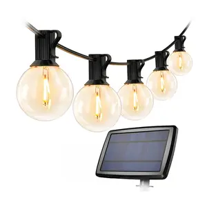 Lepro PR440001-WW Solar Garden String Lights 7.62 m 25 G40 LED Bulbs IP65 Waterproof Twilight Sensor 4 Modes USB Charging