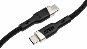 ATEN 2L-3101P240 Кабель USB-C - USB-C в оплетке 240Вт Быстрая зарядка 1м Черный