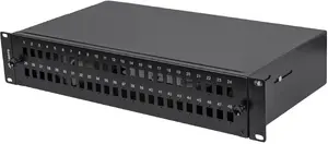 Lanberg Fiber Optic Patch Panel FOP1-48SS-LDB Rack 19 Inch 2U Black with Accessories for 48xSC Simplex or 48xLC Duplex