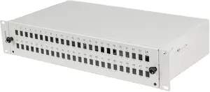 Lanberg FOP1-48SS-LDS 19-inch 2U Rack Fiber Optic Patch Panel for 48x SC Simplex or 48x LC Duplex Grey with Accessories