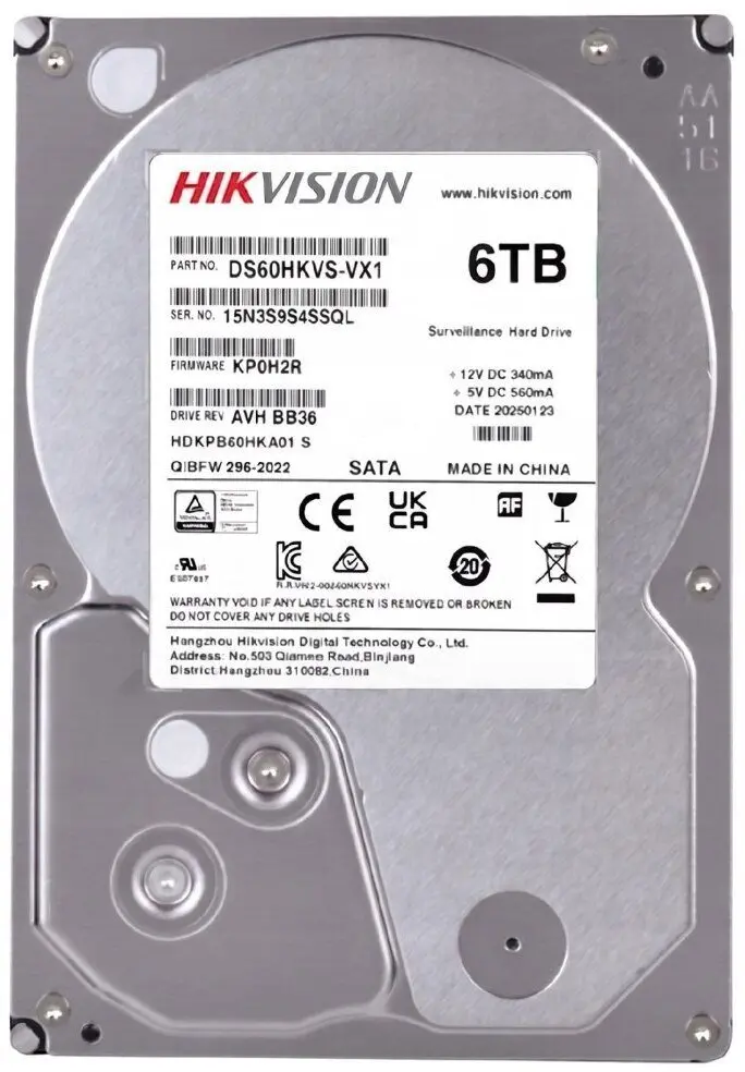 Hikvision DS60HKVS-VX1 Cietais disks 6TB 3