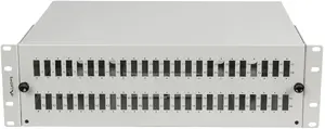 LANBERG FOP1-48SD-LQS 19-inch 3U Rackmount Fiber Optic Patch Panel for 48x SC Duplex or 48x LC Quad adapters with Accessories Gray