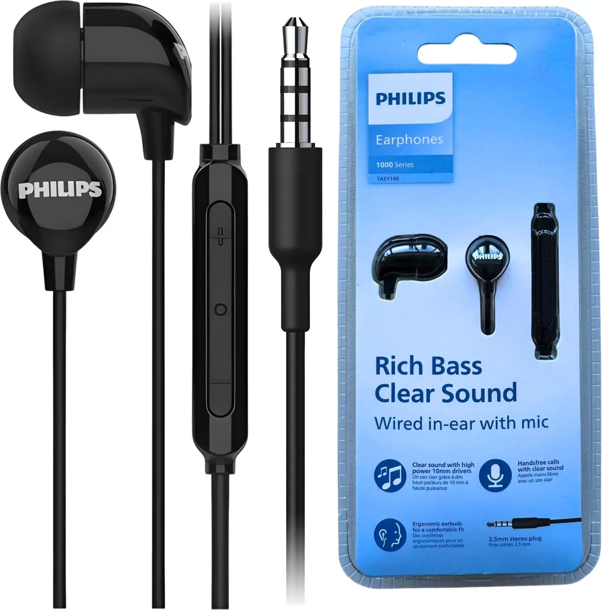 Philips TAE1146BK/10 Vadu Austiņas Melnas, TAE1146BK/10