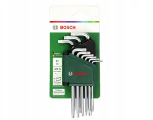 Bosch 1 600 A02 Z9C L-torx key set 9-piece TX8 to TX40 green and silver