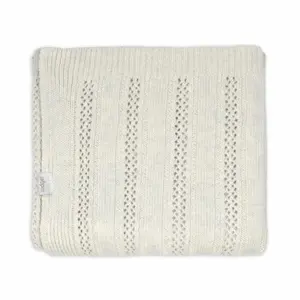 Lodger Dreamer Pointelle Baby Blanket Birch Merino Wool and Cotton