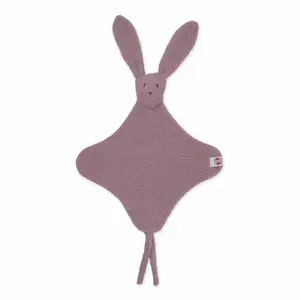 Lodger Bunny Teddy fleece security blanket Rose with pacifier holder and long ears