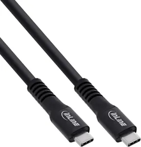 InLine USB4 Cable USB-C Male to Male 4K 60Hz 240W TPE and Aluminium Black 3m 35933A