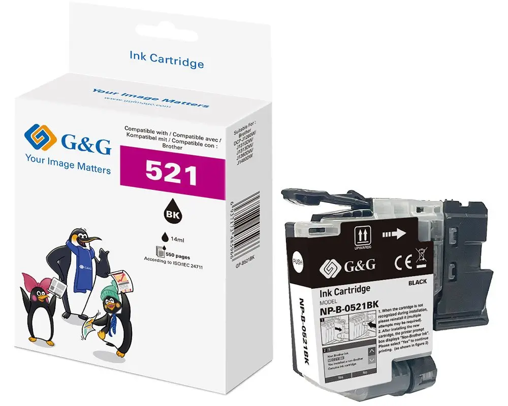 G&G 22010 saderīga melnā tintes kasetne