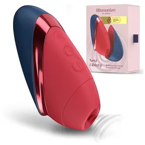 Klitoriālais stimulators Womanizer Next Liberty zils un sarkans ar 3D Pleasure Air tehnoloģiju 8 intensitātes līmeņiem un USB-C uzlādi
