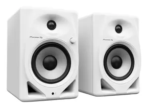 Pioneer DM-50D 2-way White Wired 50 W DJ Skalrunis ar Iebbuvetu Pastiprinataju un Galda Novietojumu