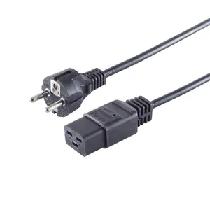 S-Impuls 60015-S strāvas kabelis melns 3 m CEE 7/7 pret IEC C19 16A