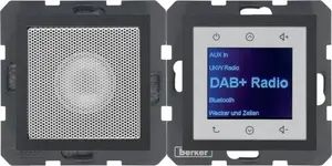 Радио Hager Touch DAB+ с динамиком антрацит матовый 29801606