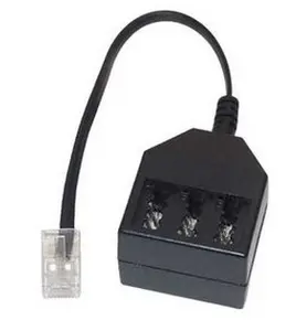 S-Impuls 71017-2 RJ11 to 3x TAE NFN Telephone Splitter Adapter Black and Transparent