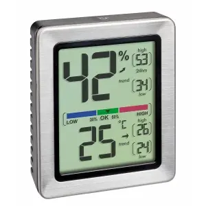TFA EXACTO Indoor Electronic Hygrometer Digital Silver
