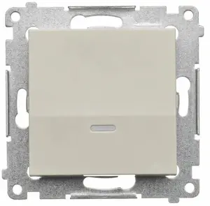 Kontakt-Simon Simon 54 Single Pole Switch with LED Backlight Module Cashmere Quick Connectors