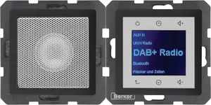 Радиоприемник Hager Touch DAB+ Bluetooth с динамиком антрацитовый бархат 30806086