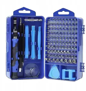 Strado Zestaw precyzyjnych śrubokrętów 115w1 wkrętaki bity końcówki torx, niebieski