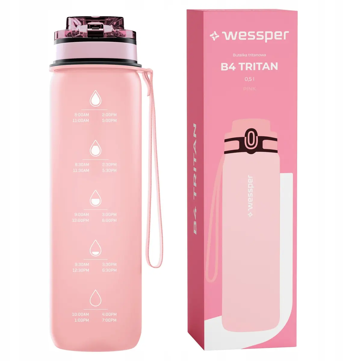 Wessper B4 Tritan 500ml Pink sporta