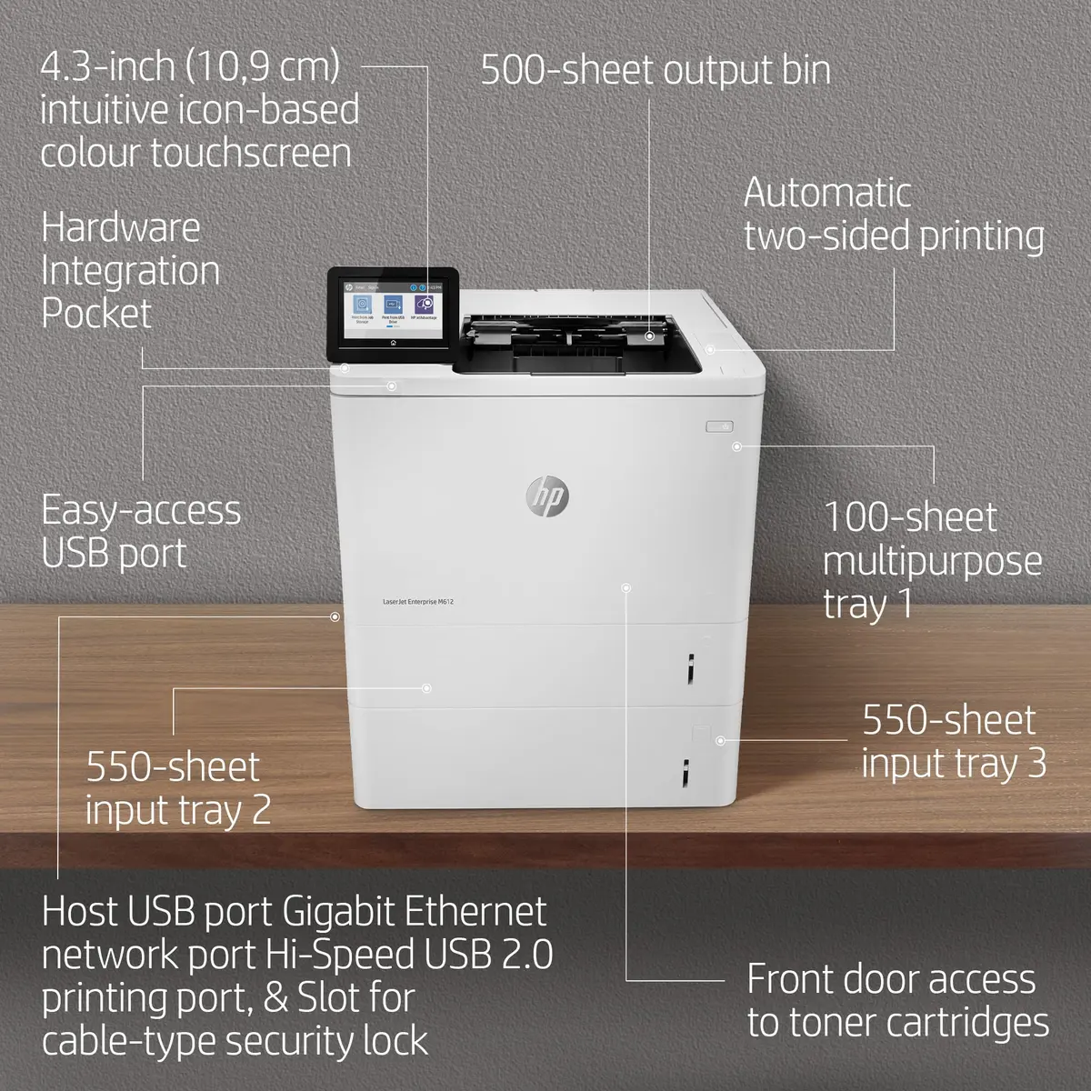 Лазерный принтер HP LaserJet Enterprise M612dn Photo 9