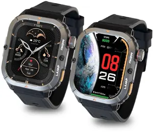 AGM Legion 3 Hybrid Smartwatch with 1.95-inch AMOLED Display, 410 x 502 Resolution, 550 mAh Battery, and 50m Waterproofing in Black