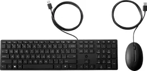 HP Wired Desktop 320MK Mouse and Keyboard Combo USB Membrane Full-size Black