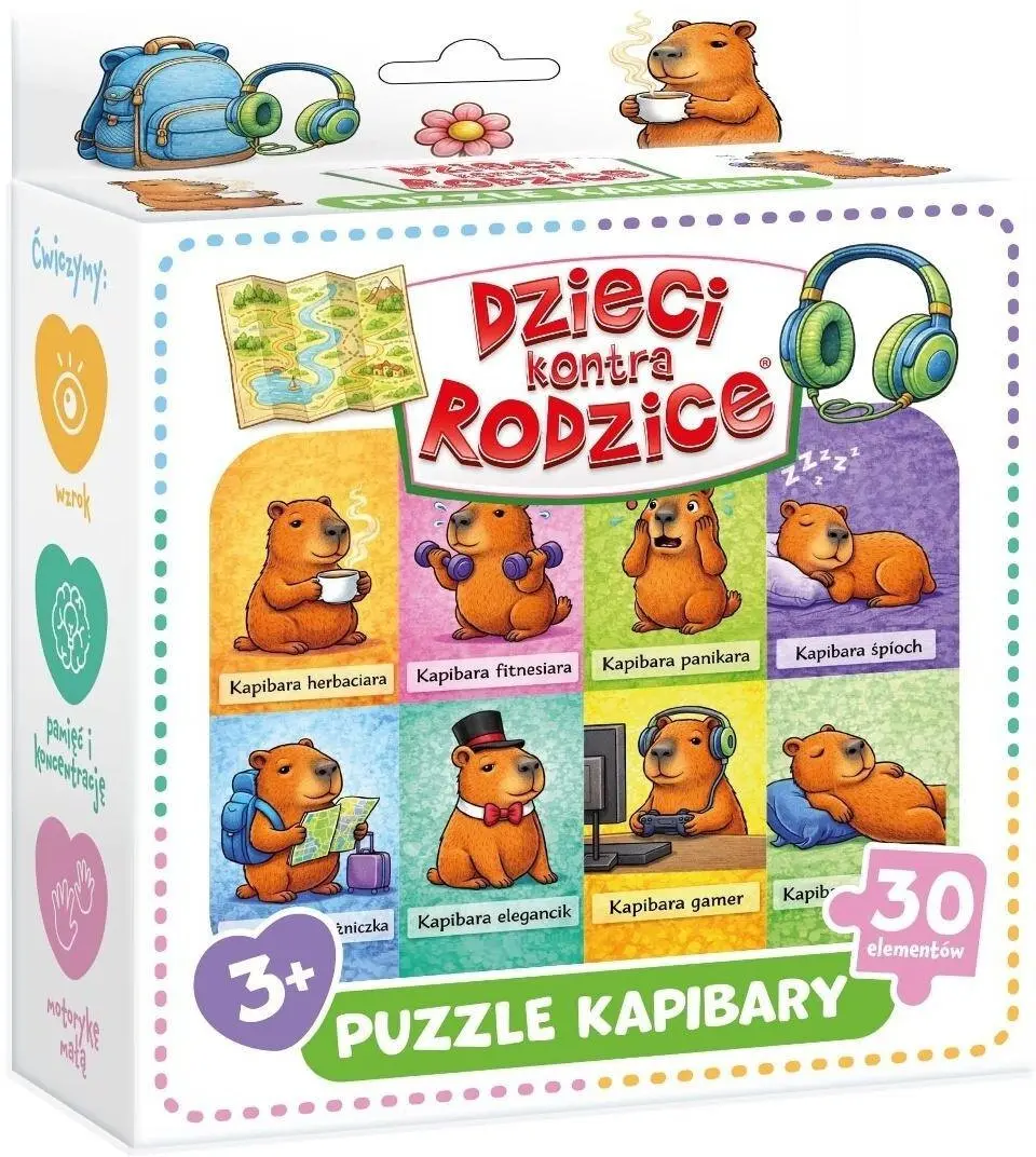 Kangur Dzieci kontra Rodzice. Puzzle Kapibary