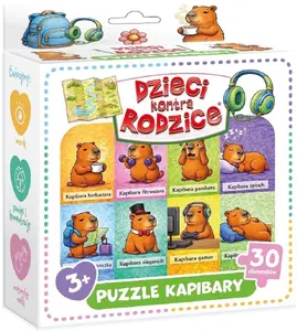 Kangur Dzieci kontra Rodzice. Puzzle Kapibary EDUKAMP educational puzzle
