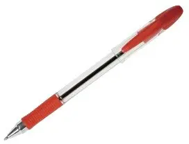 Q-Connect Delta KF00377 Ballpoint Pen Red 0.7mm Plastic Transparent Housing 12-Pack