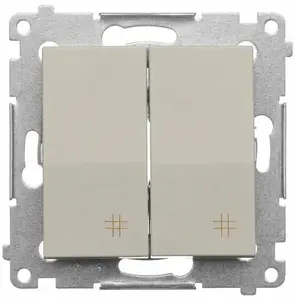 Kontakt-Simon Simon 54 Double Intermediate Switch Module Cashmere DW7/2.01/42 with Quick Connectors