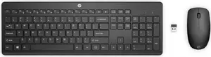 HP 230 Wireless Mouse and Keyboard Combo with Full-size Membrane Layout and RF Wireless Connectivity in Black