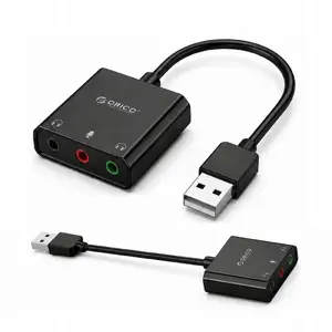 ORICO Ārējā skaņas karte USB-A uz 3x mini jack melna