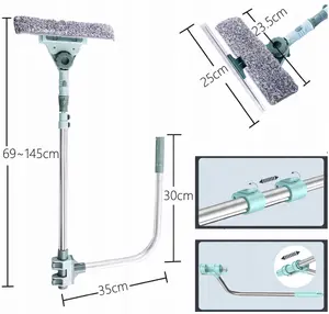 Strado 2w1 Teleskopowa Myjka Ściągaczka do mycia okien szyb luster 69-145cm, turkusowa
