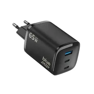 Blue Star Nano GaN Wall Charger VT-335 65W Black with 2x USB-C and 1x USB-A Ports, Power Delivery and Quick Charge 4.0 Support