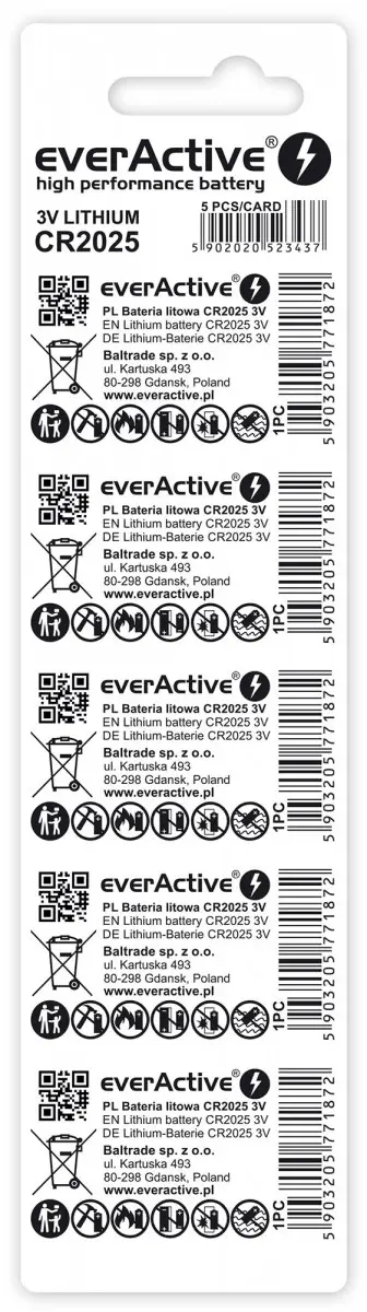 Литиевая батарейка everActive CR20255BL Photo 3