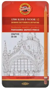 Koh I Nor 1502/III Graphite Pencils 5B-5H 12 Pack