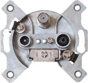 S-Conn Flush-Mounted Antenna Wall Outlet TV Radio Sat End Outlet Universal 1 dB for Satellite and Cable TV