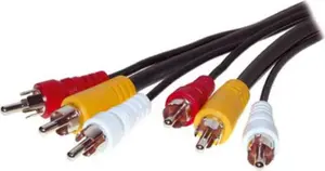 S-Conn S-Impuls 3 Cinch spraudnis uz 3 Cinch spraudnis kabelis 1x Video 2x Audio 5m 90024-5.0